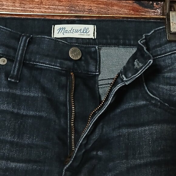 Madewell Jeans Size 30 High Riser Skinny Washed Black Denim Distressed Stretch - Picture 6 of 11